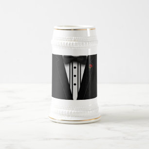 Jarra De Cerveza Smoking negro con la pajarita
