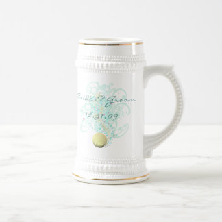 Jarra De Cerveza Solo Boda de playa Stein con Shell y Swirls