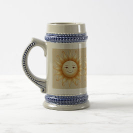 Jarra De Cerveza Sonriente acero de cerámica solar - Mug de regalo 