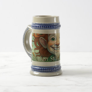 Jarra De Cerveza Sonrisas de suerte en el Día de San Patricio