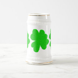 Jarra De Cerveza Sparkly shamrock afortunado clover St. Patrick's D