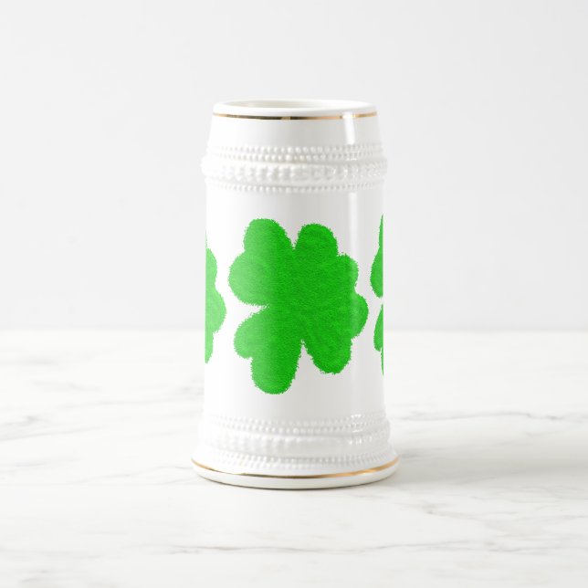 Jarra De Cerveza Sparkly shamrock afortunado clover St. Patrick's D (Centro)