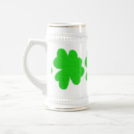 Jarra De Cerveza Sparkly shamrock afortunado clover St. Patrick's D