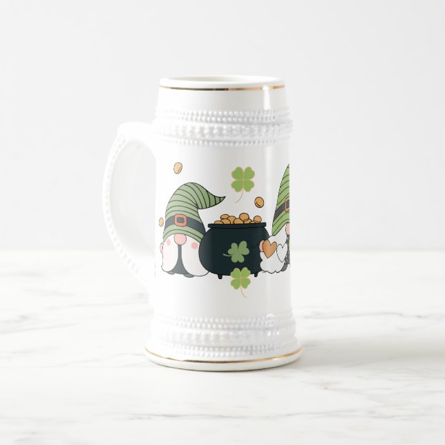 Jarra De Cerveza St. Patrick's Cute Day Gnomes (Anverso izquierdo)