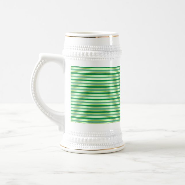 Jarra De Cerveza St. Patrick's Day Green Stripes Pattern-54608 (Izquierda)