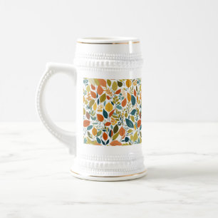 Jarra De Cerveza Stein 22 oz - Hojas y patrones de la naturaleza