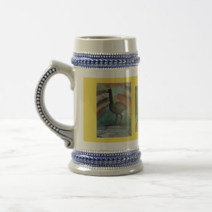 Jarra De Cerveza Stein alto con los pájaros cerca ni J