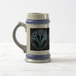 Jarra De Cerveza Stein Art Deco Blue Design