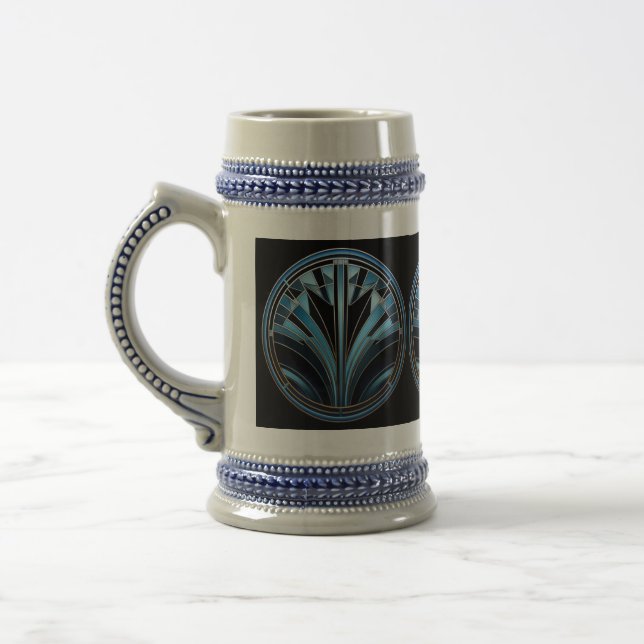 Jarra De Cerveza Stein Art Deco Blue Design (Izquierda)