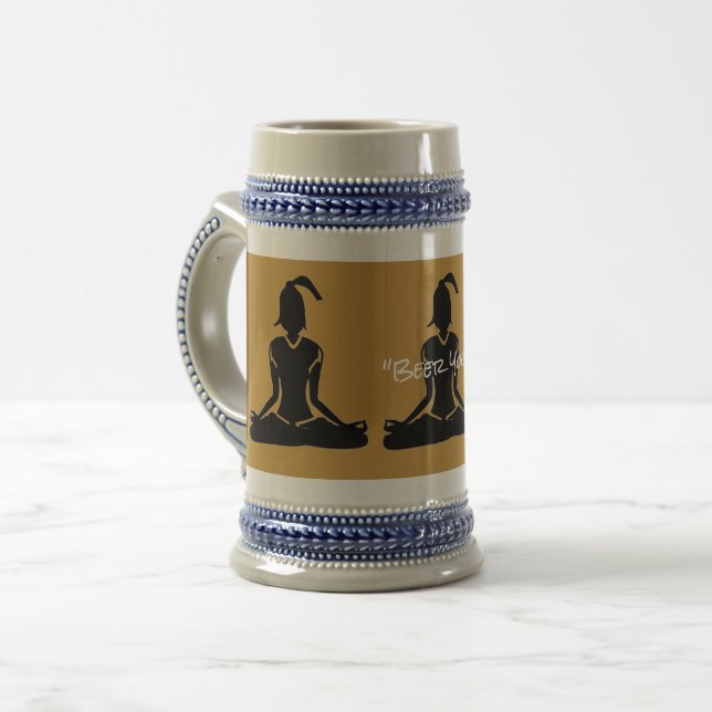 Jarra De Cerveza Stein-Beer Yoga Stein con Oro y Azul (Anverso izquierdo)