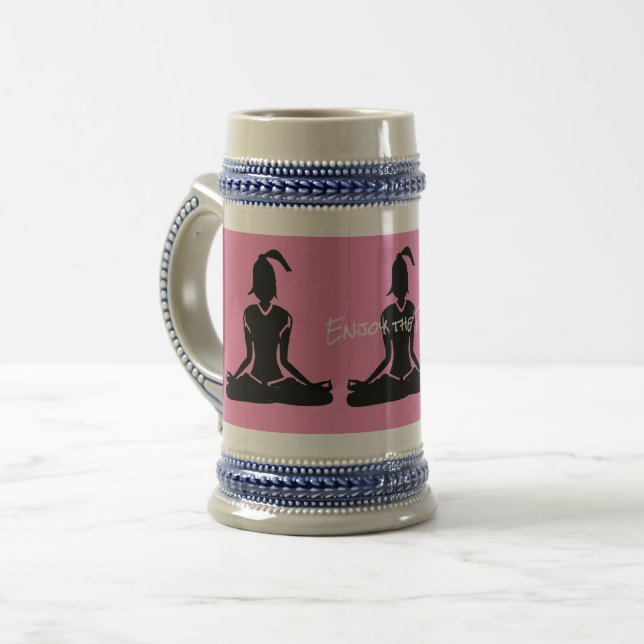 Jarra De Cerveza Stein-Beer Yoga Stein - ¡Disfruta del Fiesta! (Anverso izquierdo)
