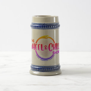 Jarra De Cerveza Stein con el logotipo del arcoiris en la rueda y e