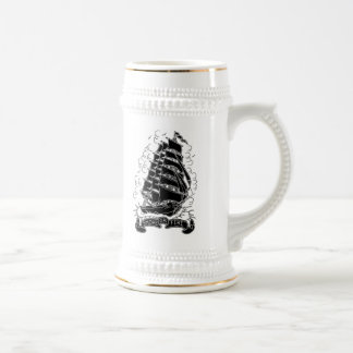 Jarra De Cerveza stein de la cerveza de la nave del humo o de fuego