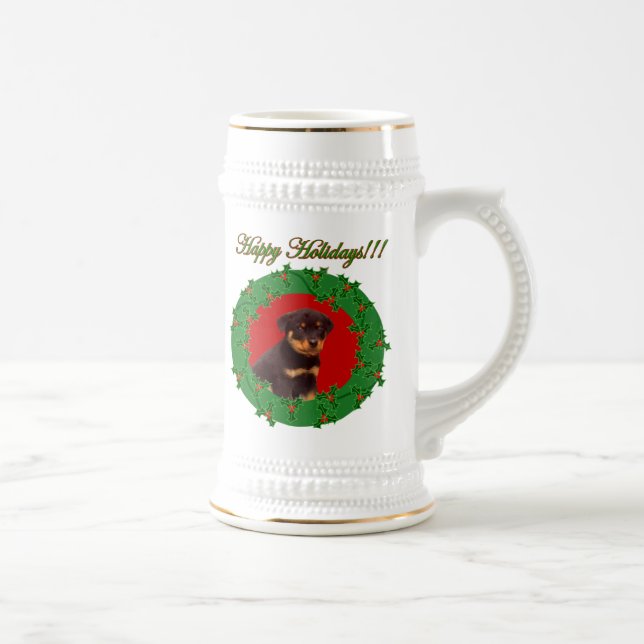 Jarra De Cerveza Stein de Rottweiler del día de fiesta (Derecha)