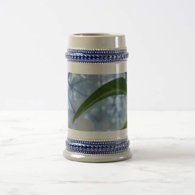 Jarra De Cerveza Stein Flores Azules de Hortensias Flores Steins (Centro)