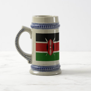 Jarra De Cerveza Stein Mug con bandera de Kenia