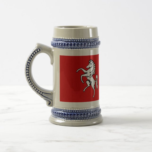 Jarra De Cerveza Stein Mug con bandera de Kent, Inglaterra (Izquierda)