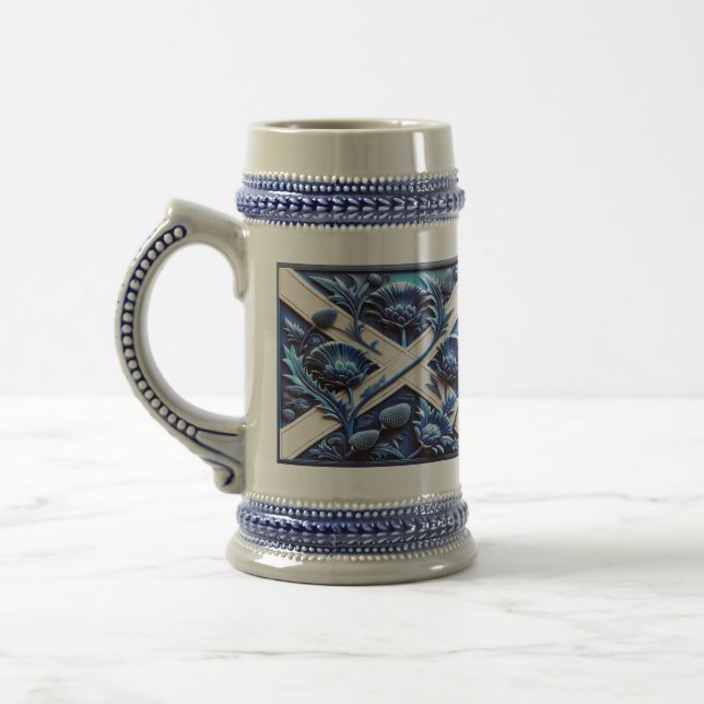 Jarra De Cerveza Stein Mug con el diseño escocés Thistles (Izquierda)