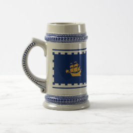 Jarra De Cerveza Stein Mug with Flag of Quebec City, Canada