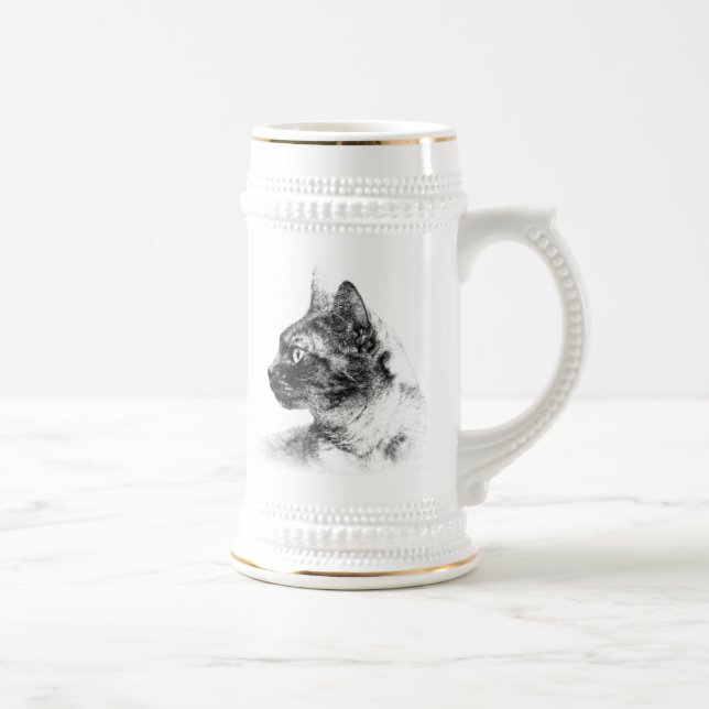Jarra De Cerveza Stella el gato gris (Derecha)