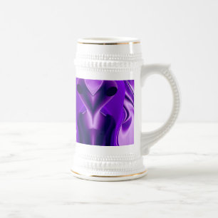 Jarra De Cerveza Sueños del arcoiris púrpura 3D , Alien