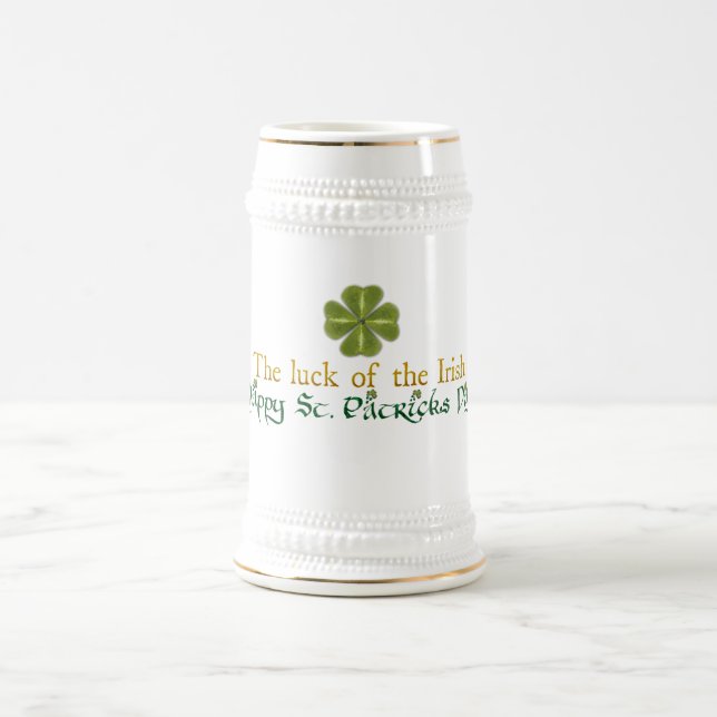 Jarra De Cerveza Suerte del Stein irlandés (Centro)