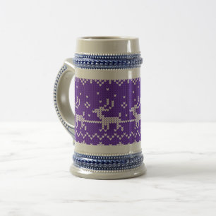 Jarra De Cerveza Suéter fea Santa Claus trineo y renos