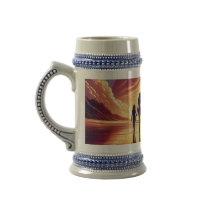 Sunset Family Beach Walk Beer Stein - Mug