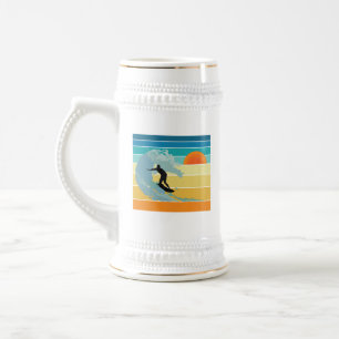 Jarra De Cerveza Surfer Dude Vintage Sunset