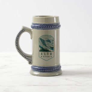 Jarra De Cerveza Tarjeta de esquí Alta Utah
