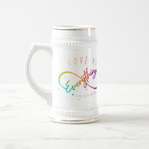 Jarra De Cerveza Te Amo Todo Y Más Allá (Amar A Los Mugs)