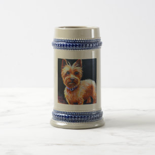 Jarra De Cerveza Terrier sedoso australiano - Retrato de perro