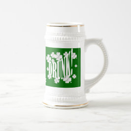 Jarra De Cerveza Texto borrachín y shamrock