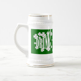 Jarra De Cerveza Texto borrachín y shamrock