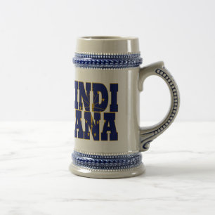Jarra De Cerveza texto de la bandera de Indiana