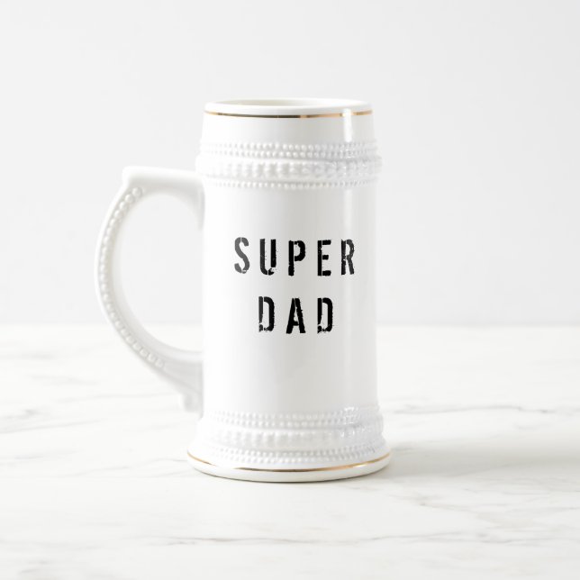 Jarra De Cerveza Texto de super papá (Izquierda)