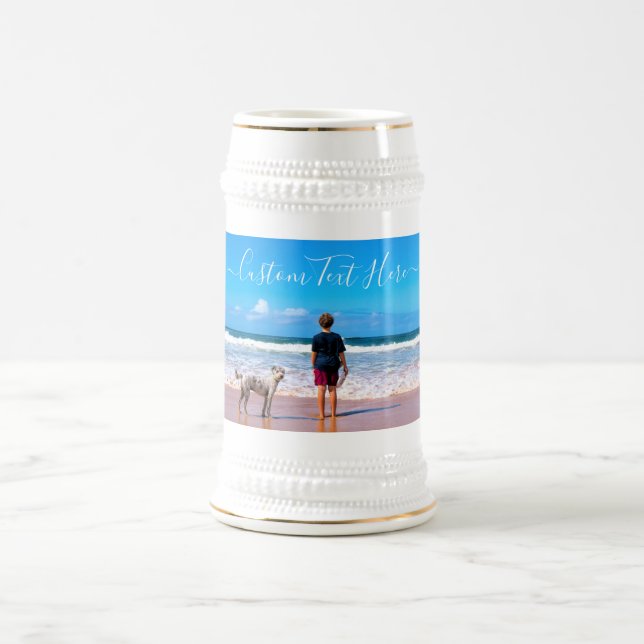 Jarra De Cerveza Texto personalizado de la cerveza fotográfica Stei (Centro)