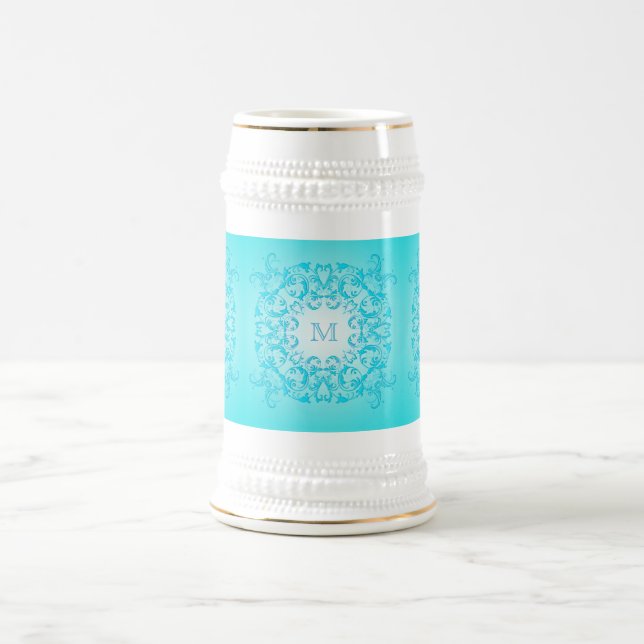 Jarra De Cerveza Textura barroca de la pendiente de la turquesa del (Centro)