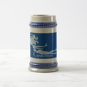 Jarra De Cerveza Thunder_Cove, nadador de sirenas azul