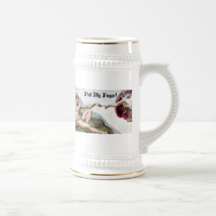 Jarra De Cerveza Tire de mi dedo - Michelangelo Creación Humor artí