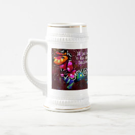 Jarra De Cerveza Todo lo que necesitas es amor y arte abstracto de 