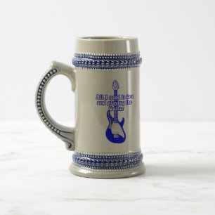 Jarra De Cerveza Todo lo que necesito es amor y tocar la guitarra