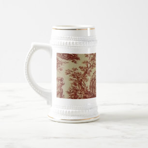 Jarra De Cerveza Toile francés en rosa