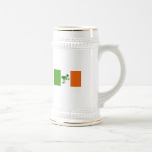 Jarra De Cerveza Tostada irlandesa/bandera irlandesa+Leprechaun