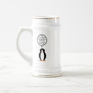 Jarra De Cerveza Traje de Cumpleaños Hablando Sra. Pingüino Persona