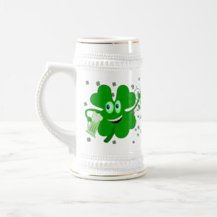 Jarra De Cerveza Trébol divertido Stein del día del St Patricks