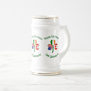 Jarra De Cerveza Trébol personalizado canadiense irlandés americano