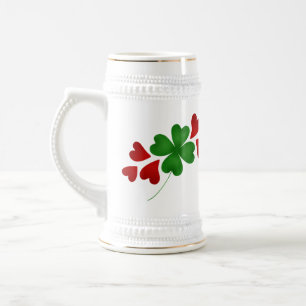 Jarra De Cerveza Trébol y corazones