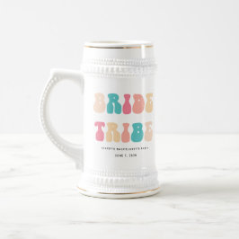 Jarra De Cerveza Tribu de Novia Retro Funky Vintage Despedida de So