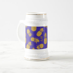 Jarra De Cerveza Tropical Pineapple with Name – Watercolor Style